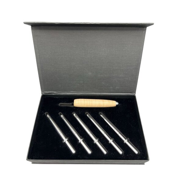 Crochet Hook Set Interchangeable Wood Handle 5 Sizes Kit Sawyer Creek Premium - Picture 12 of 12